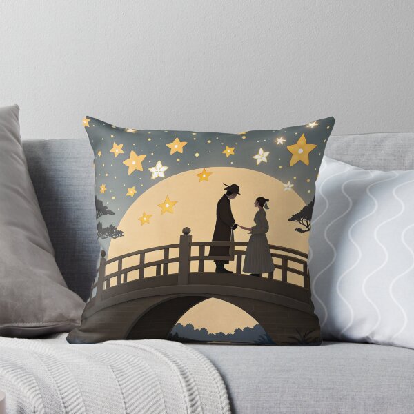 Item preview, Origami Style Qixi Festival Lovers on Magpie Bridge – Romantic Starry Night Illustration designed and sold by VividOrganica.