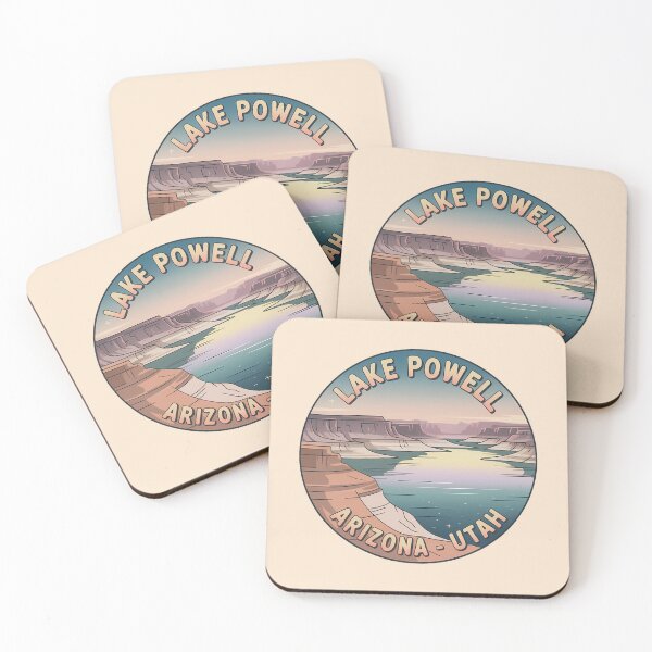 Item preview, Lake Powell Arizona Utah Retro Sunset Badge Sticker designed and sold by Horizon Tales.