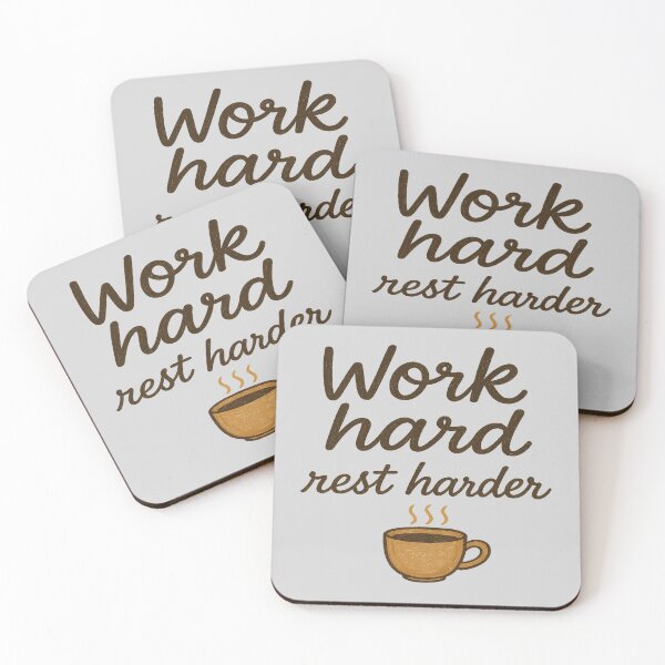 Item preview, Work Hard Rest Harder – Hand-Drawn Coffee Cup Typography Design designed and sold by ArthUpscale.