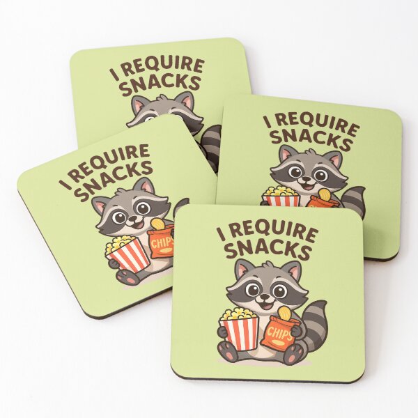 Item preview, Cute Raccoon With Snacks – Funny Food Lover Design designed and sold by Kotalo.