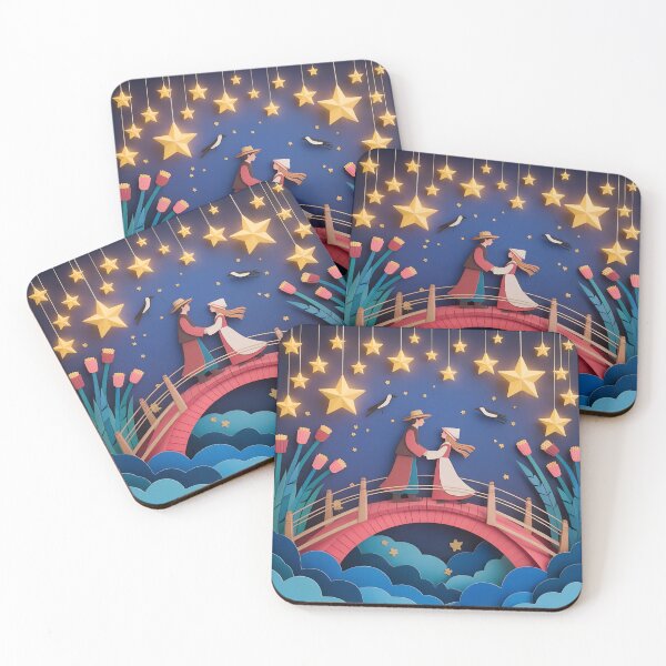 Item preview, Romantic Qixi Festival Art – Starry Night Sky and Magpie Bridge Illustration designed and sold by VividOrganica.