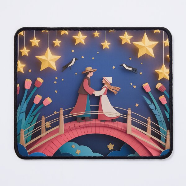 Item preview, Romantic Qixi Festival Art – Starry Night Sky and Magpie Bridge Illustration designed and sold by VividOrganica.
