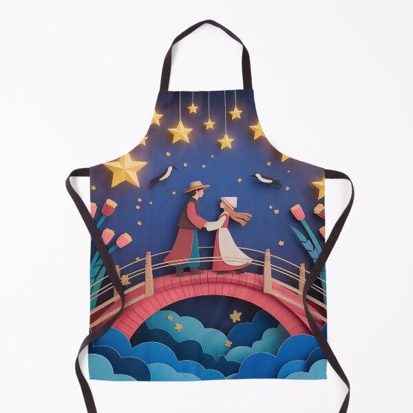 Item preview, Romantic Qixi Festival Art – Starry Night Sky and Magpie Bridge Illustration designed and sold by VividOrganica.