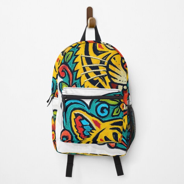 Item preview, Rickshaw art–style tiger sticker, roaring with bold colors. designed and sold by Pororo23.