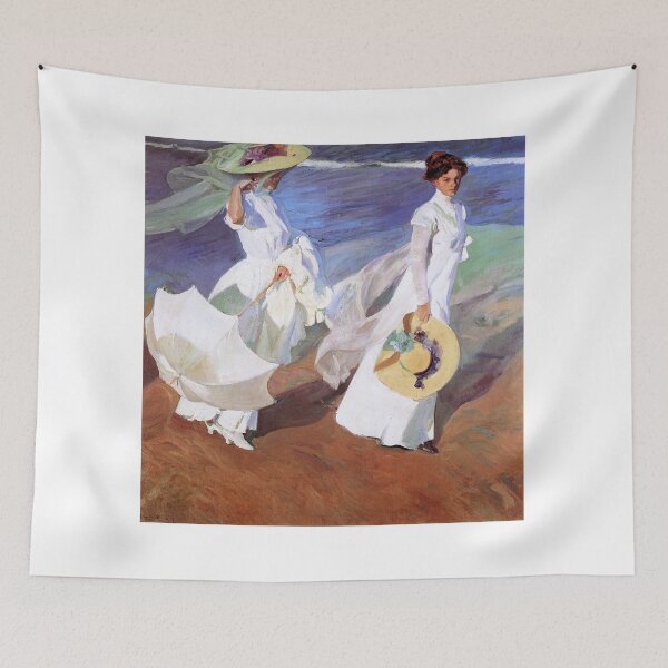 Item preview, Joaquin Sorolla Women Walking on the Beach Impressionist Painting designed and sold by antiqueart.