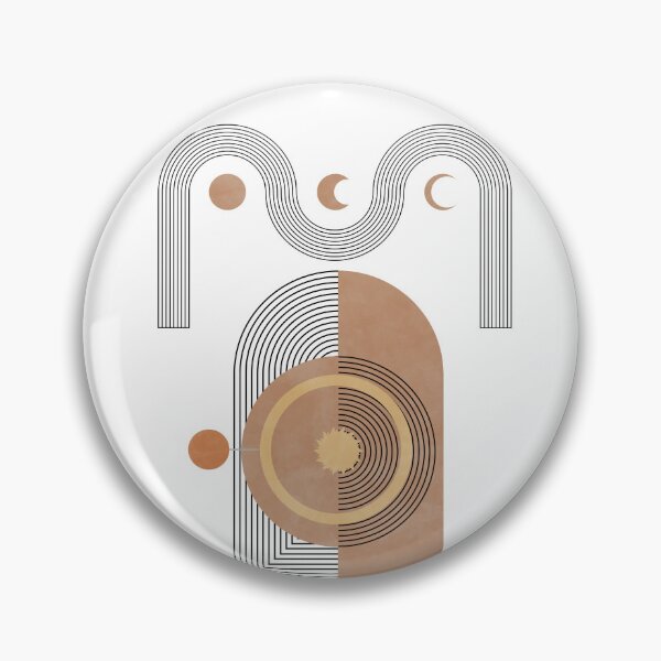 Item preview, Abstract Celestial Geometry Print with Moons and Arches designed and sold by NiceDigital.