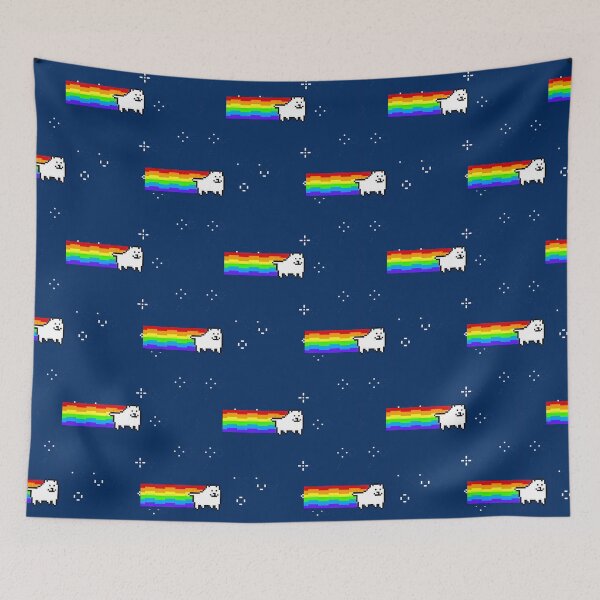 Item preview, ANNOYING DOG RAINBOW COSPLAYS NYAN CAT seamless pattern designed and sold by cheapfan.