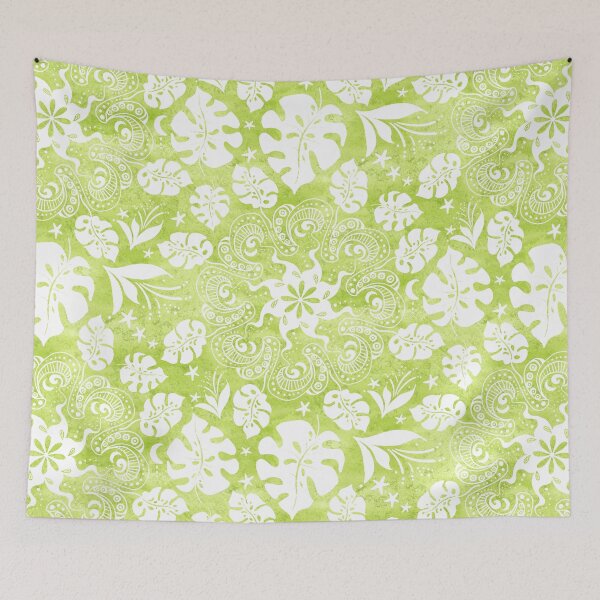 Item preview, monstera mandala - white on lime green texture designed and sold by kobyakov.