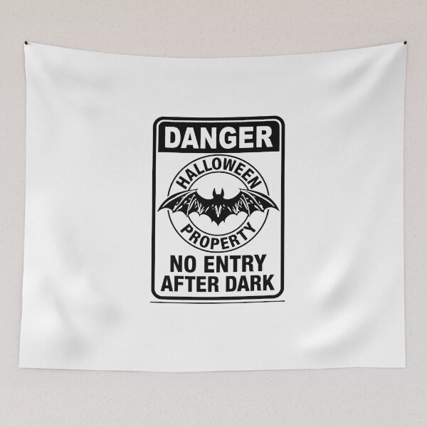 Item preview, No Entry After Dark – Halloween Bat Property designed and sold by MiszungART.
