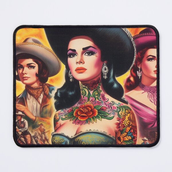 Item preview, Retro Inked Cowgirl designed and sold by PulpVintage.