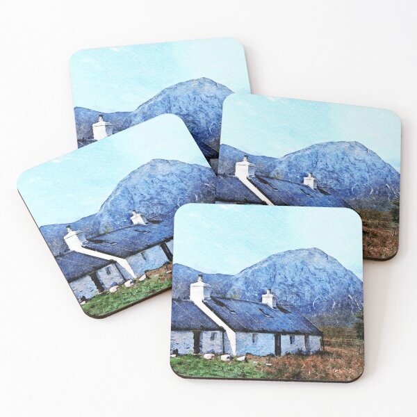 Item preview, Blackrock Cottage Glencoe Watercolour designed and sold by Tom McPherson Photography.