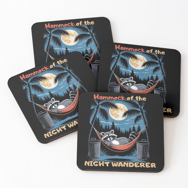 Item preview, Hammock of the Night Wanderer – Dreamy Raccoon Moonlight Design designed and sold by Artur-GrafiTee.
