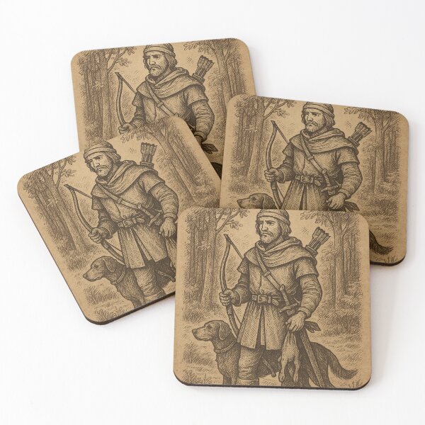 Item preview, Medieval Hunter with Dog Vintage Illustration designed and sold by photoparadise22.