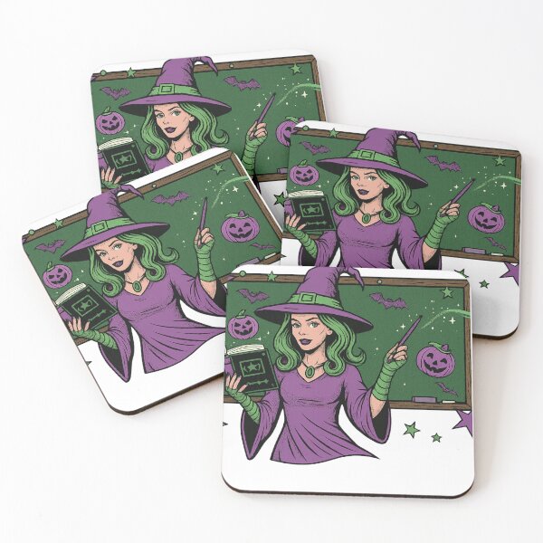 Item preview, Halloween Classroom Character – Green Hair & Chalkboard Sce.Personnage de Classe Halloween – Cheveux Verts & Tableau Festif ne designed and sold by Drawingshirts.