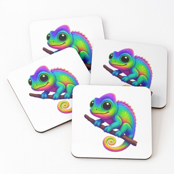 Item preview, „Neon Chameleon – Cute Guardian of Colors” designed and sold by MK-WOOD.