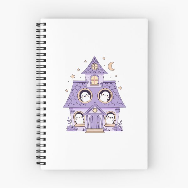 Item preview, Cute Kawaii Haunted House with Ghosts designed and sold by istoriadesign.