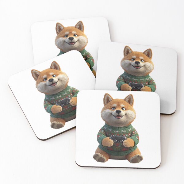 Item preview, Gamer dog in a kawaii Christmas sweater designed and sold by StormArte.