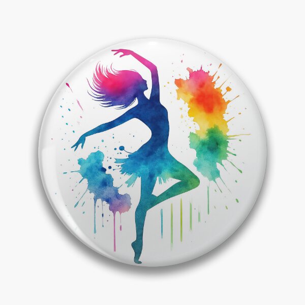 Item preview, Colorful Watercolor Silhouette of Dancing Woman designed and sold by ArtfulWeave.