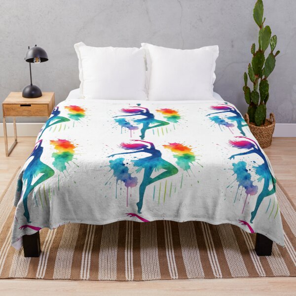 Item preview, Colorful Watercolor Silhouette of Dancing Woman designed and sold by ArtfulWeave.
