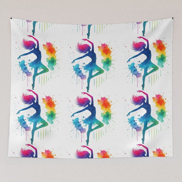 Item preview, Colorful Watercolor Silhouette of Dancing Woman designed and sold by ArtfulWeave.