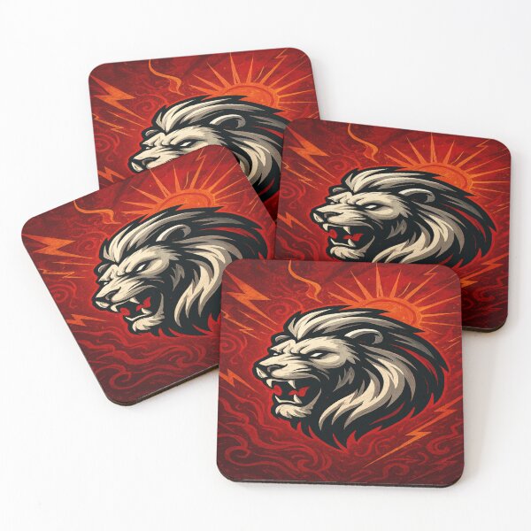 Item preview, Red Lightning Lion  Bold Abstract Power designed and sold by VelureArt.