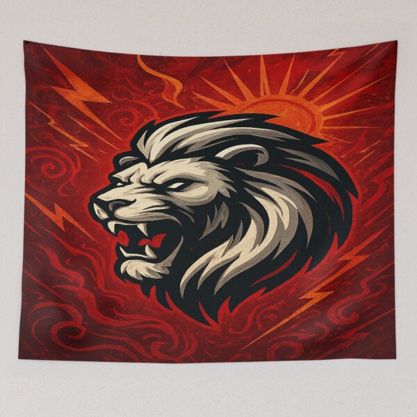 Item preview, Red Lightning Lion  Bold Abstract Power designed and sold by VelureArt.