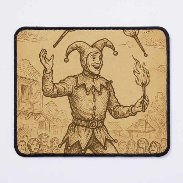 Item preview, Medieval Jester Fire Juggling Illustration designed and sold by photoparadise22.