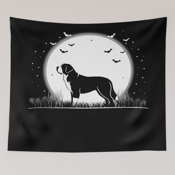 Item preview, Saint Bernard Dog – Halloween Moon Silhouette designed and sold by The Real Life Symphony.