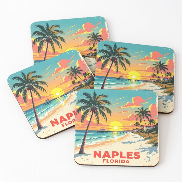Item preview, Naples, Florida: Vintage-Style Painterly Travel Poster designed and sold by LSVart.