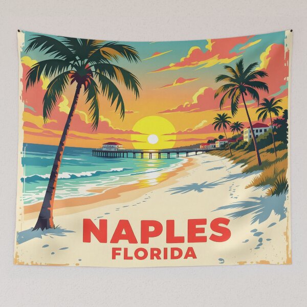Item preview, Naples, Florida: Vintage-Style Painterly Travel Poster designed and sold by LSVart.