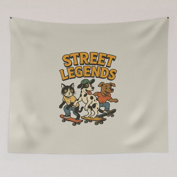 Item preview, Street Legends – Retro Skater Cats & Dogs Urban Style designed and sold by The True American.