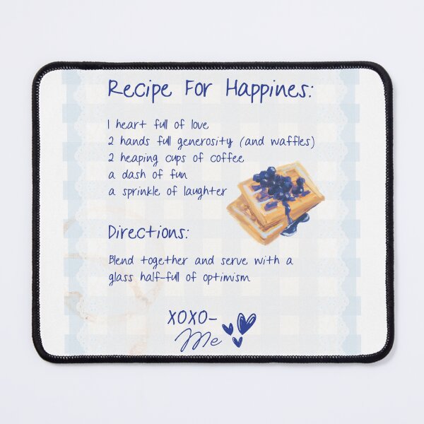Item preview, Recipe for Happiness – Cute Inspirational Waffle Quote designed and sold by SaltedBeachPaperie.