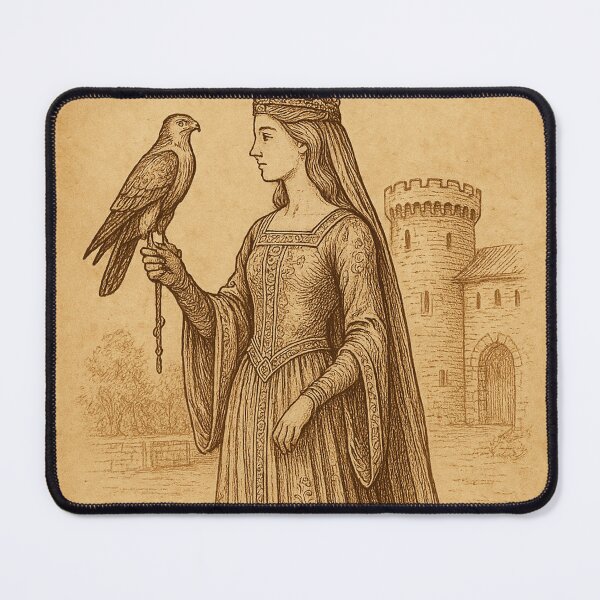 Item preview, Medieval Noble Lady with Falcon Illustration designed and sold by photoparadise22.