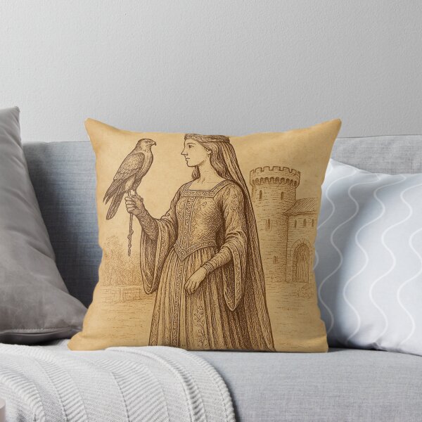 Item preview, Medieval Noble Lady with Falcon Illustration designed and sold by photoparadise22.
