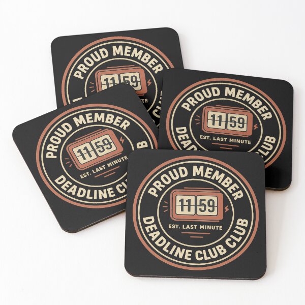 Item preview, 11:59 PM Deadline Club Club - Proud Member (Retro) designed and sold by Work Life Tees.