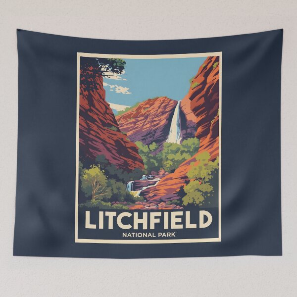 Item preview, A Vintage Illustration of Litchfield National Park - Australia designed and sold by GoodOldVintage.