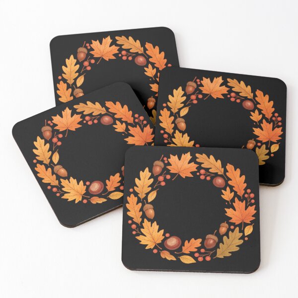Item preview, Autumn Wreath of Leaves and Acorns – Seasonal Nature Art designed and sold by ArcadiaSilence.