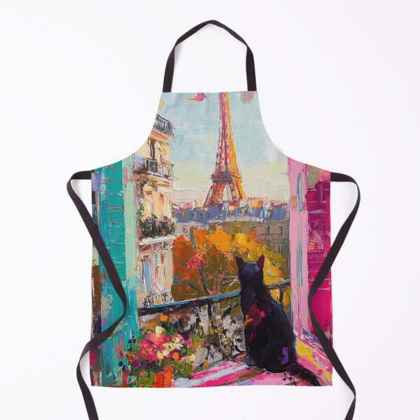 Item preview, Black cat on Parisian balcony designed and sold by ArtHouseNiklas.