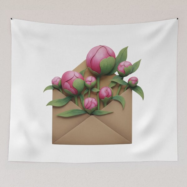 Item preview, Pink Peony Buds Floral Envelope Gift designed and sold by Pani-Malyuvalka.