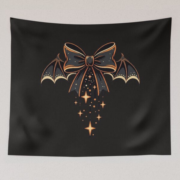 Item preview, Halloween Bat Bow with Sparkling Stars designed and sold by AwesomeBeyondLimits.