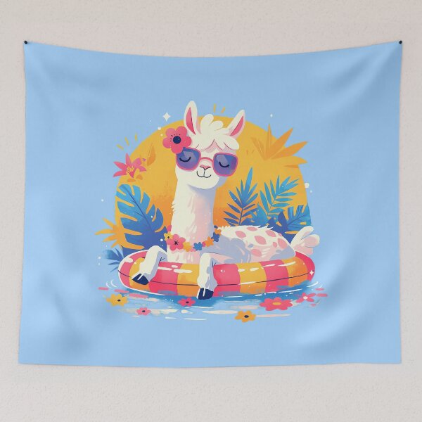 Item preview, Cute Llama on holidays designed and sold by WoollenLlama.
