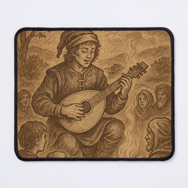 Item preview, Medieval Bard Playing Lute by the Fire designed and sold by photoparadise22.