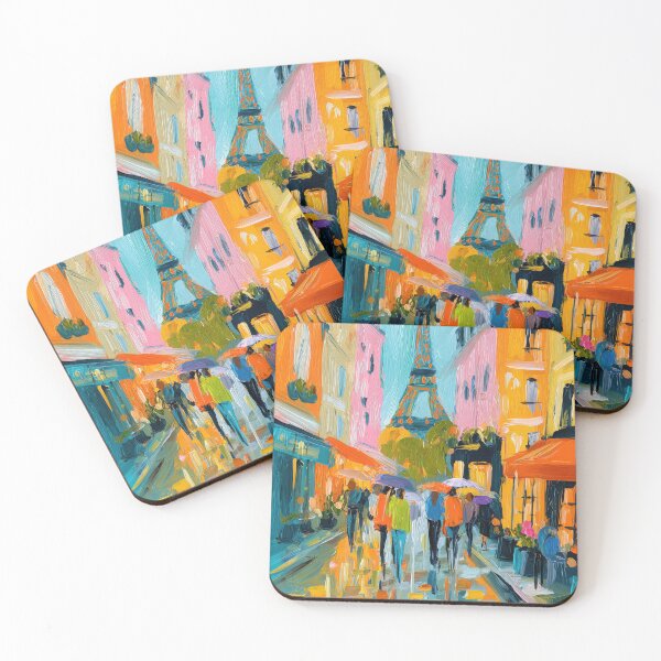 Item preview, Lively street scene in Paris designed and sold by ArtHouseNiklas.