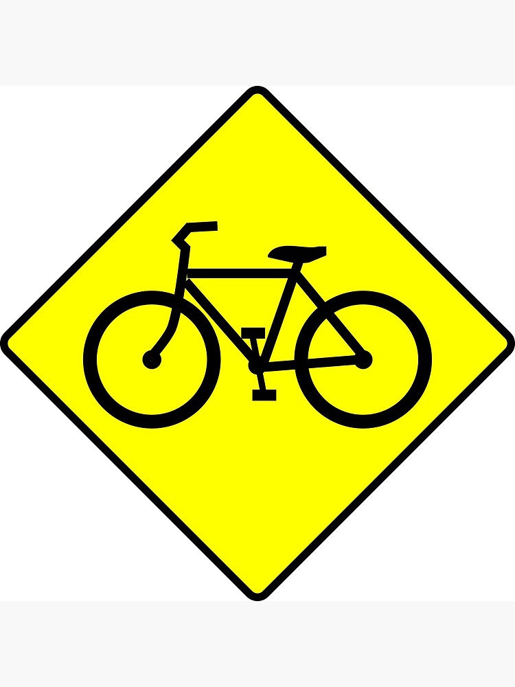 Bicycle & Pedestrian Crossing Ahead Road Signs Poster for Sale by  WHBPhotoArt