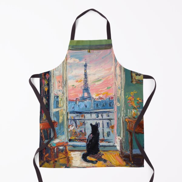 Item preview, Black cat in front of a window in Paris designed and sold by ArtHouseNiklas.