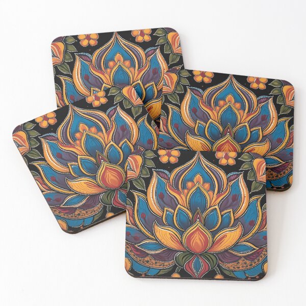 Item preview, Traditional Madhubani Folk Art Lotus Print | Intricate Indian Lotus Motif Design designed and sold by Haus Of K.