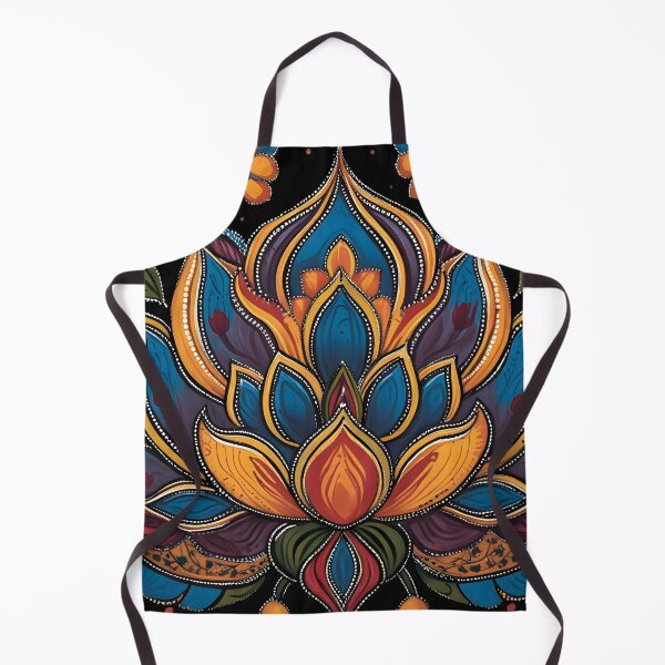 Item preview, Traditional Madhubani Folk Art Lotus Print | Intricate Indian Lotus Motif Design designed and sold by Haus Of K.