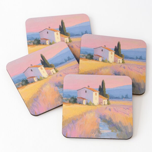Item preview, Lavender field with old house designed and sold by ArtHouseNiklas.