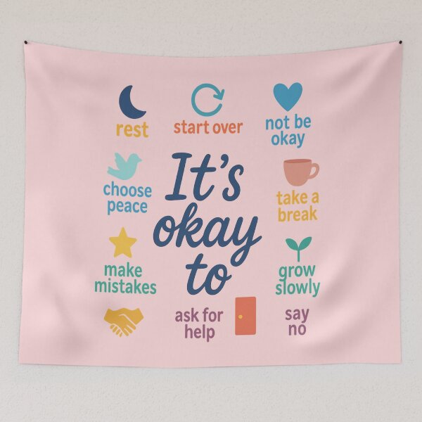 Artikelvorschau, Es ist okay zu – Positives motivierendes Typografie-Design entworfen und verkauft von ArthUpscale.