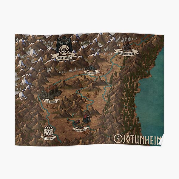 "Jotunheim" DUNGEONS & DRAGONS World Map Poster